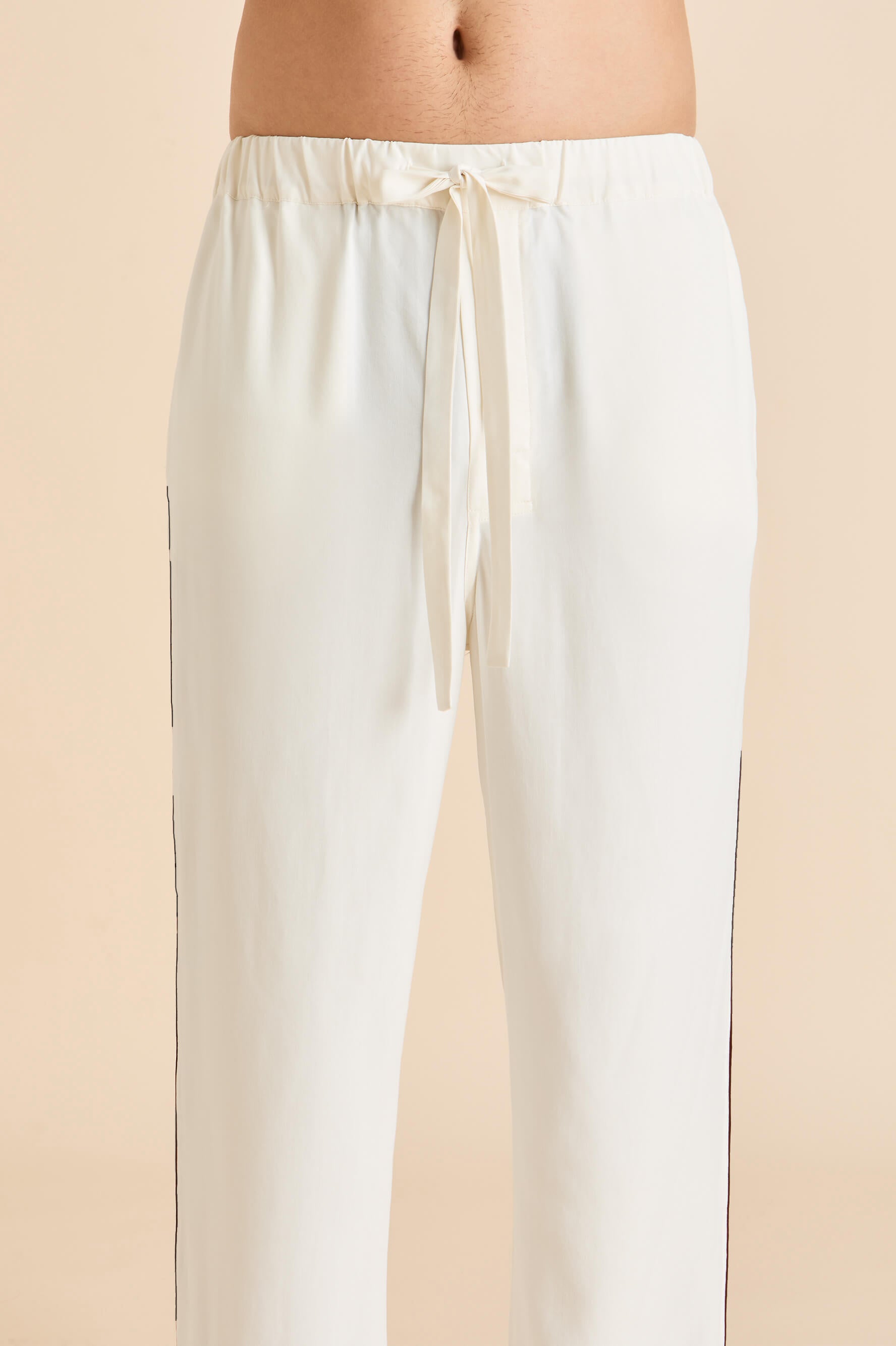 Laurent Ivory Pyjamas in Sandwashed Silk