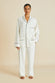 Laurent Ivory Pyjama Set in Sandwashed Silk