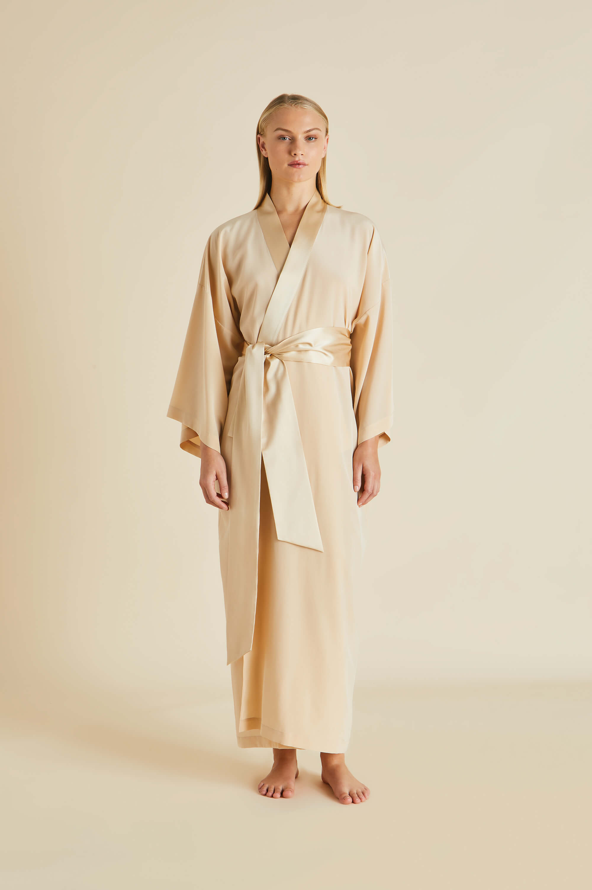 queenie caramel silk robe