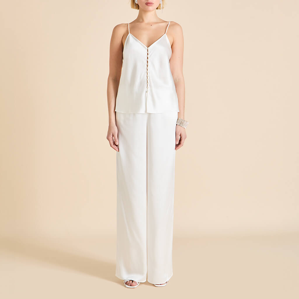 Olivia von Halle | Blair Ivory Camisole Set in Silk Satin | Women | Ivory Olivia von Halle | Blair Ivory Camisole Set in Silk Satin | Women | Ivory
