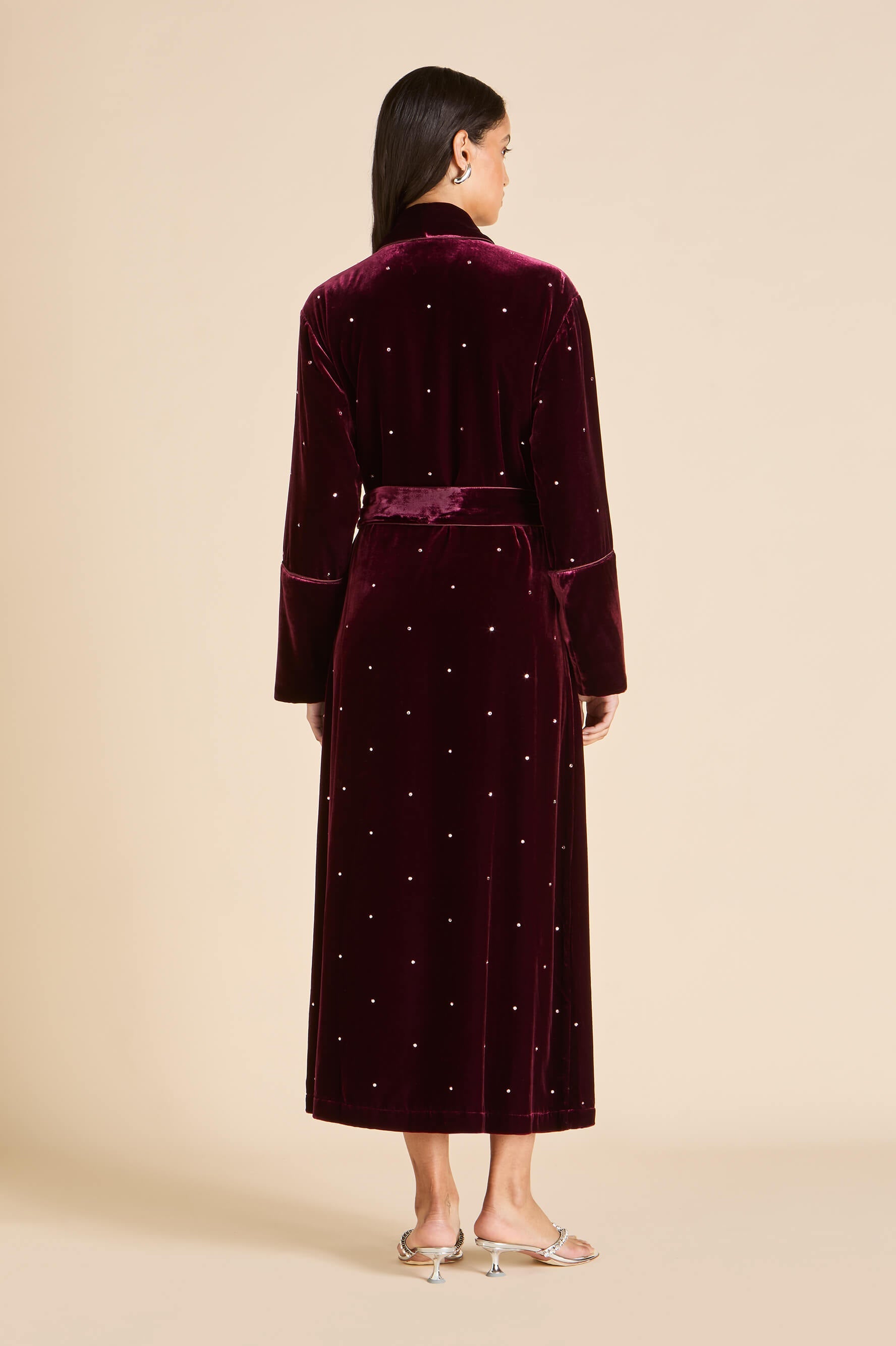 Capability Ritzy Red Crystal Robe in Silk Velvet