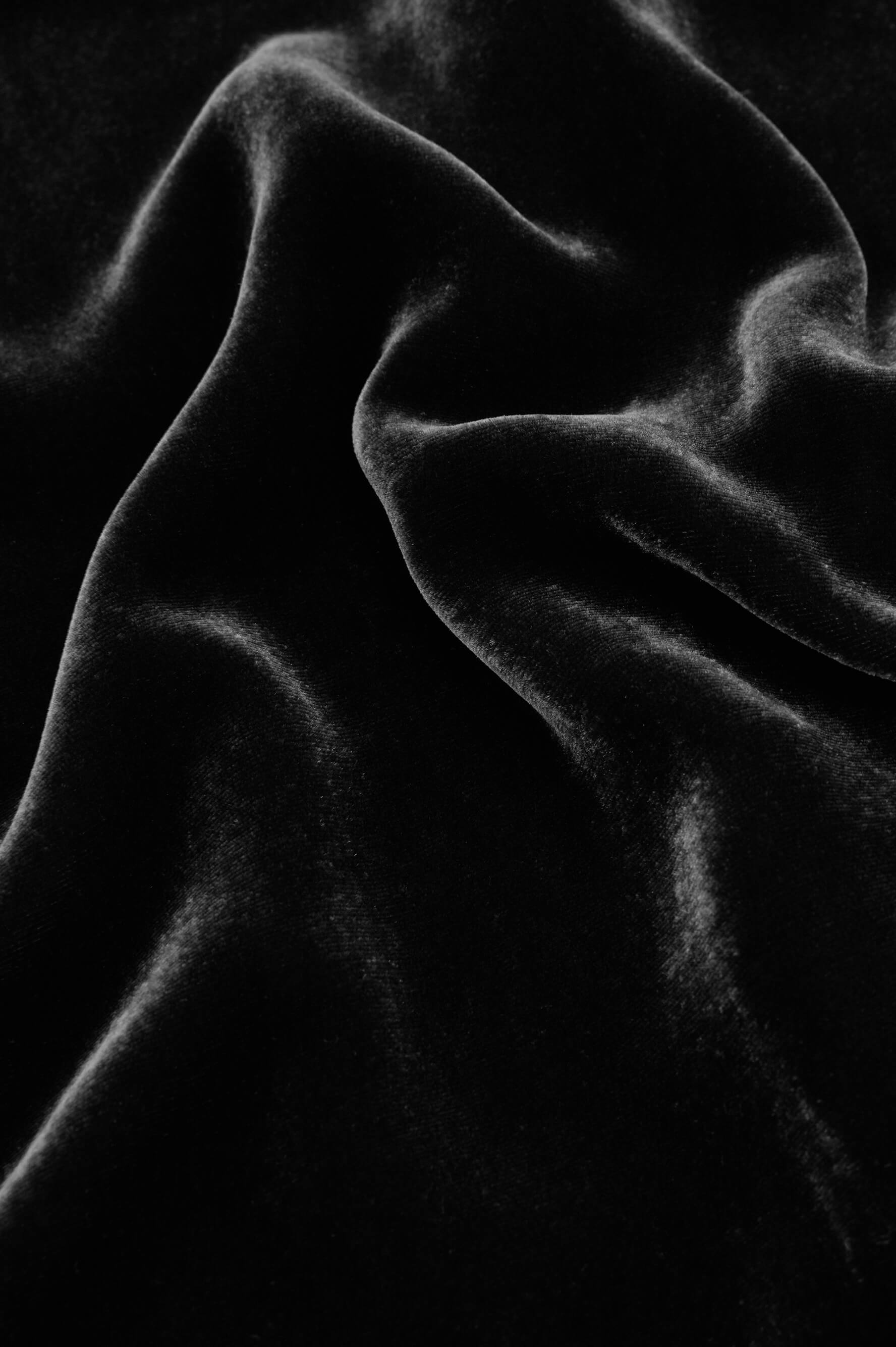 Fifi Valentina Black Crystal Fringe Pyjamas in Silk Velvet