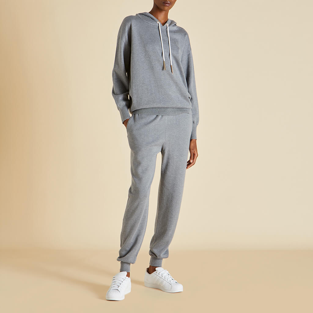 Gia London Grey Tracksuit in Silk-Cashmere | Olivia von Halle