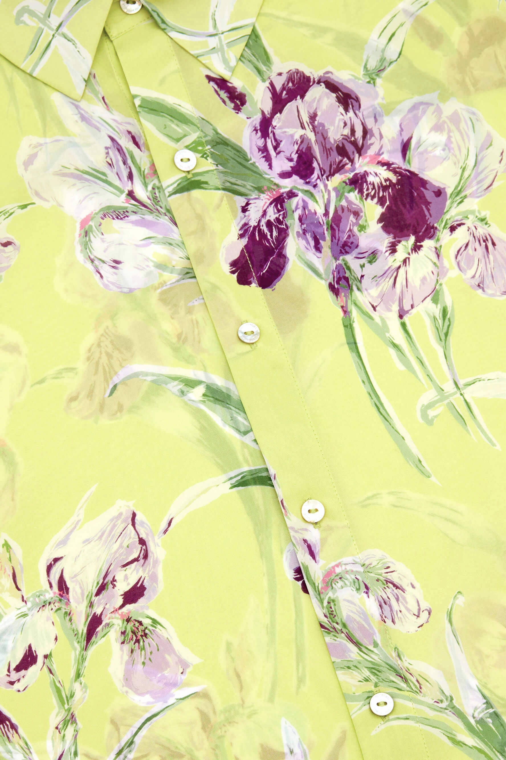 Alabama Sundial Green Floral Pyjamas in Silk-Chiffon