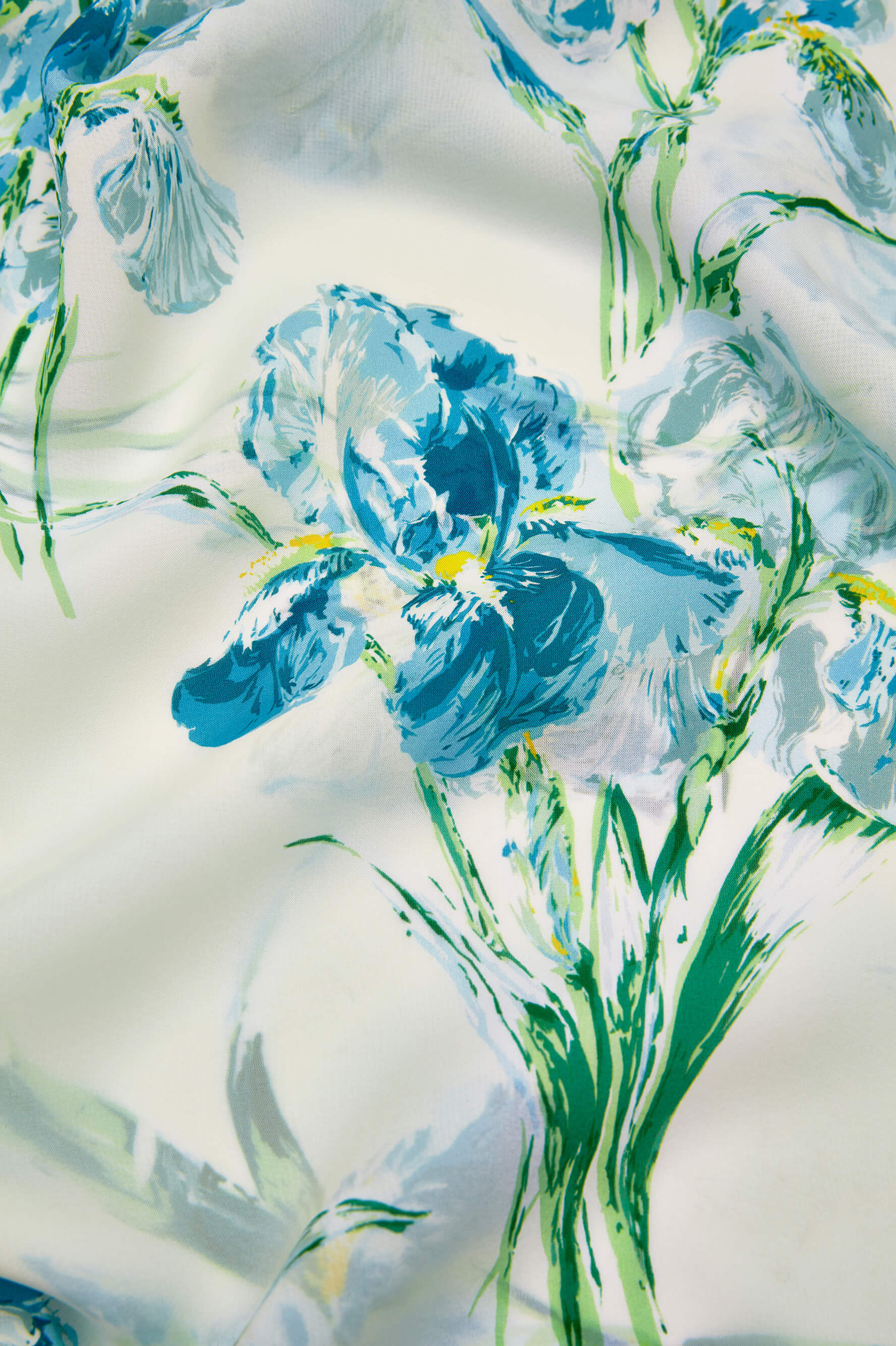 Amaya Samphire Ivory Floral Robe in Silk-Chiffon