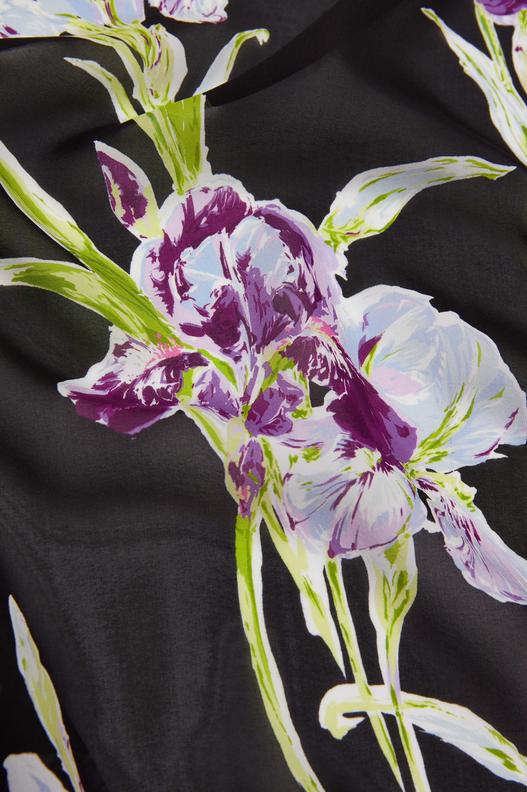 Artemis Moonglade Black Floral Dress in Silk Crêpe de Chine