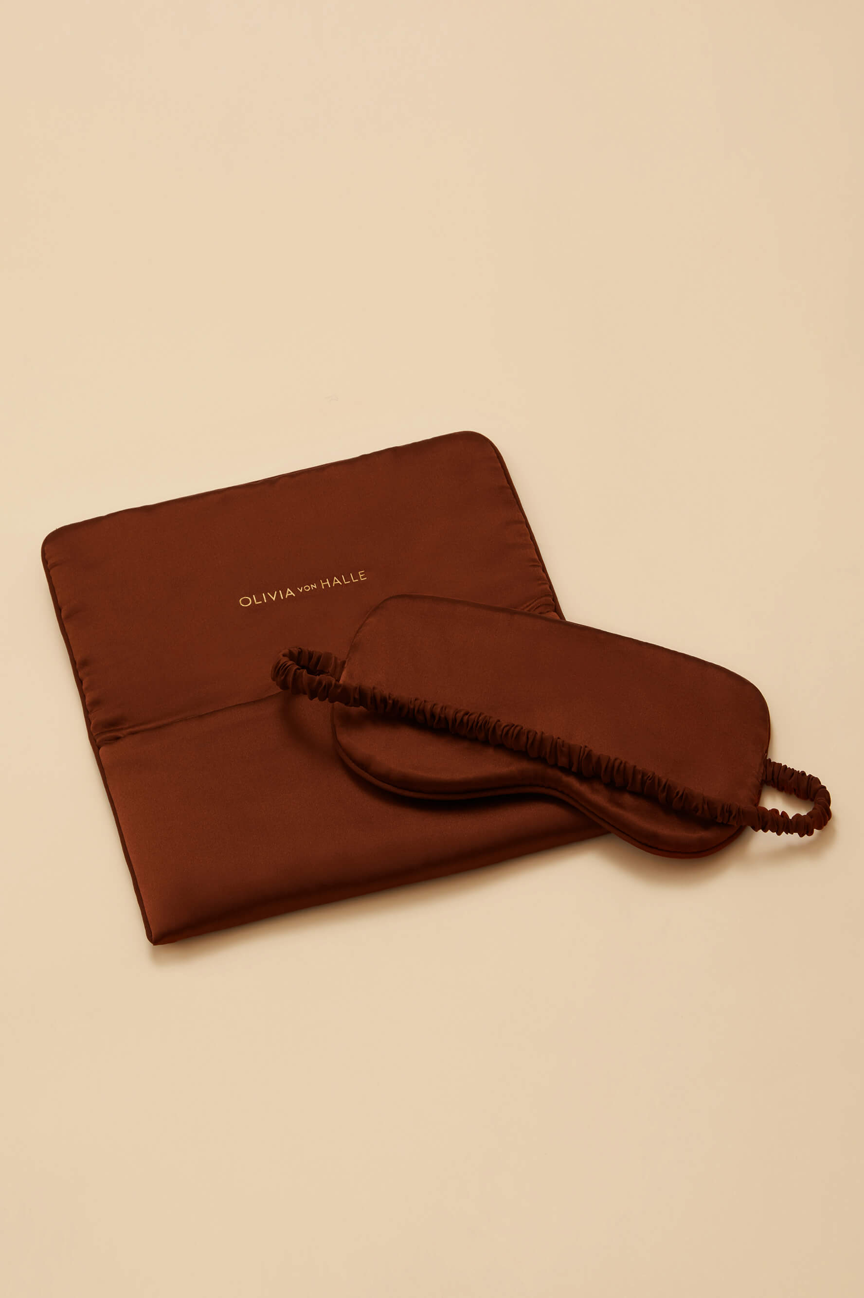 audrey astrid bronze embellished eye mask in silk satin