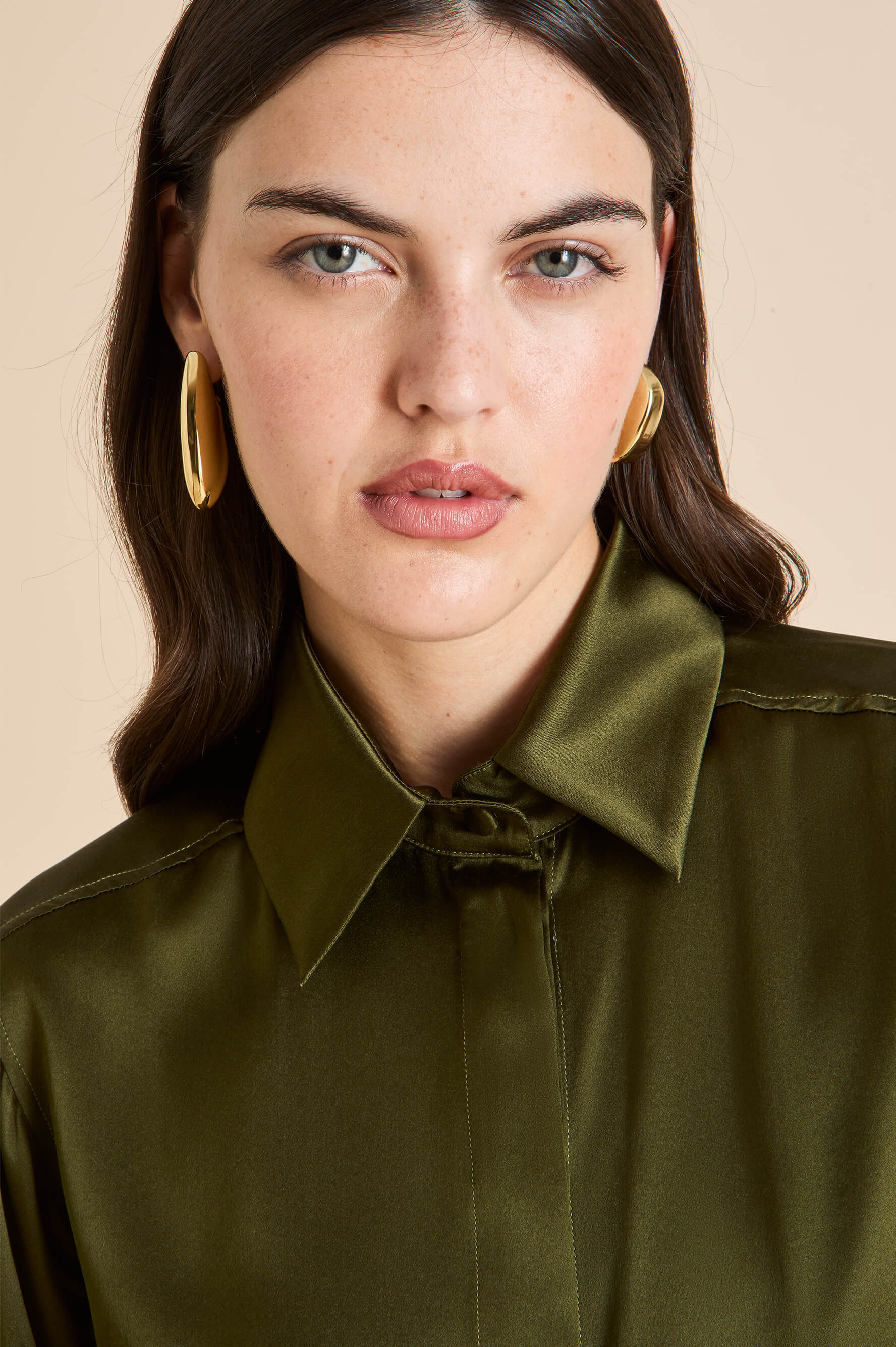 bacall ivy green pyjamas in silk satin