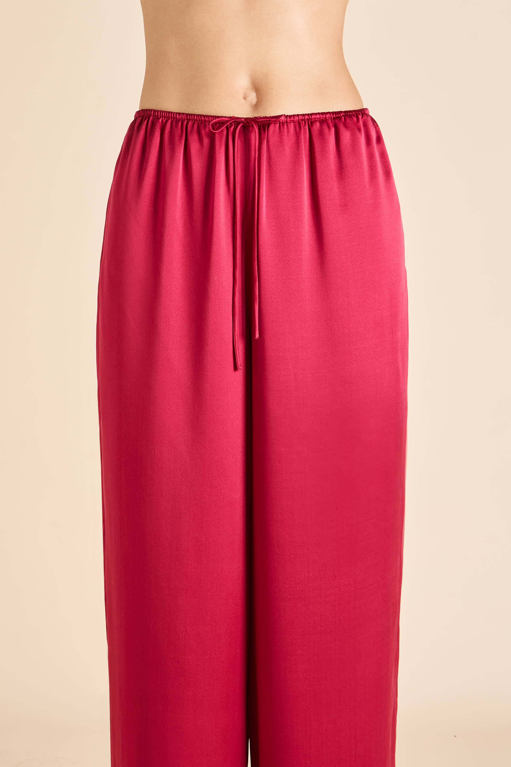 Bliss Russet Red Camisole Set in Silk Satin