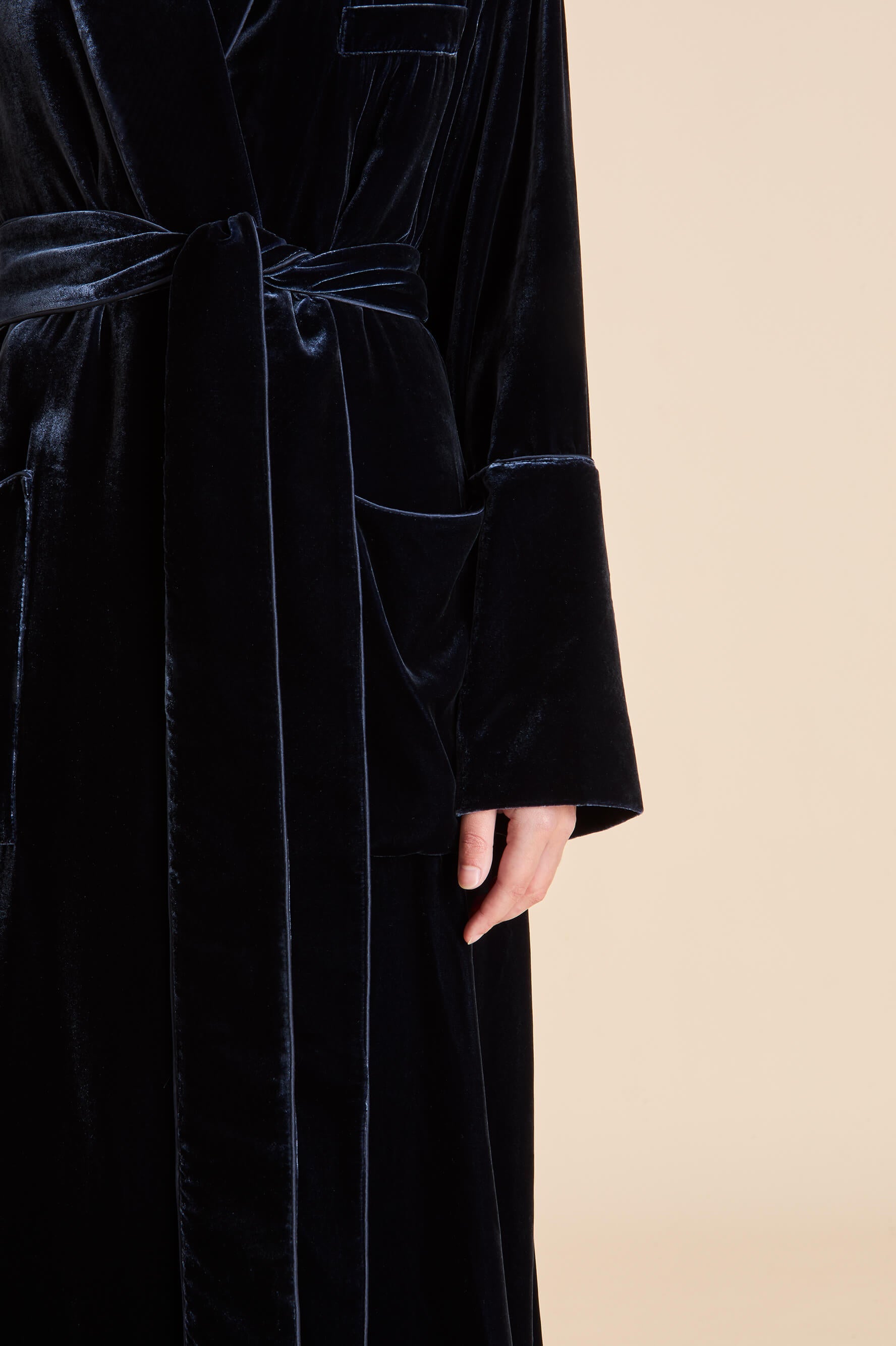 Capability Eclipse Navy Robe in Silk Velvet