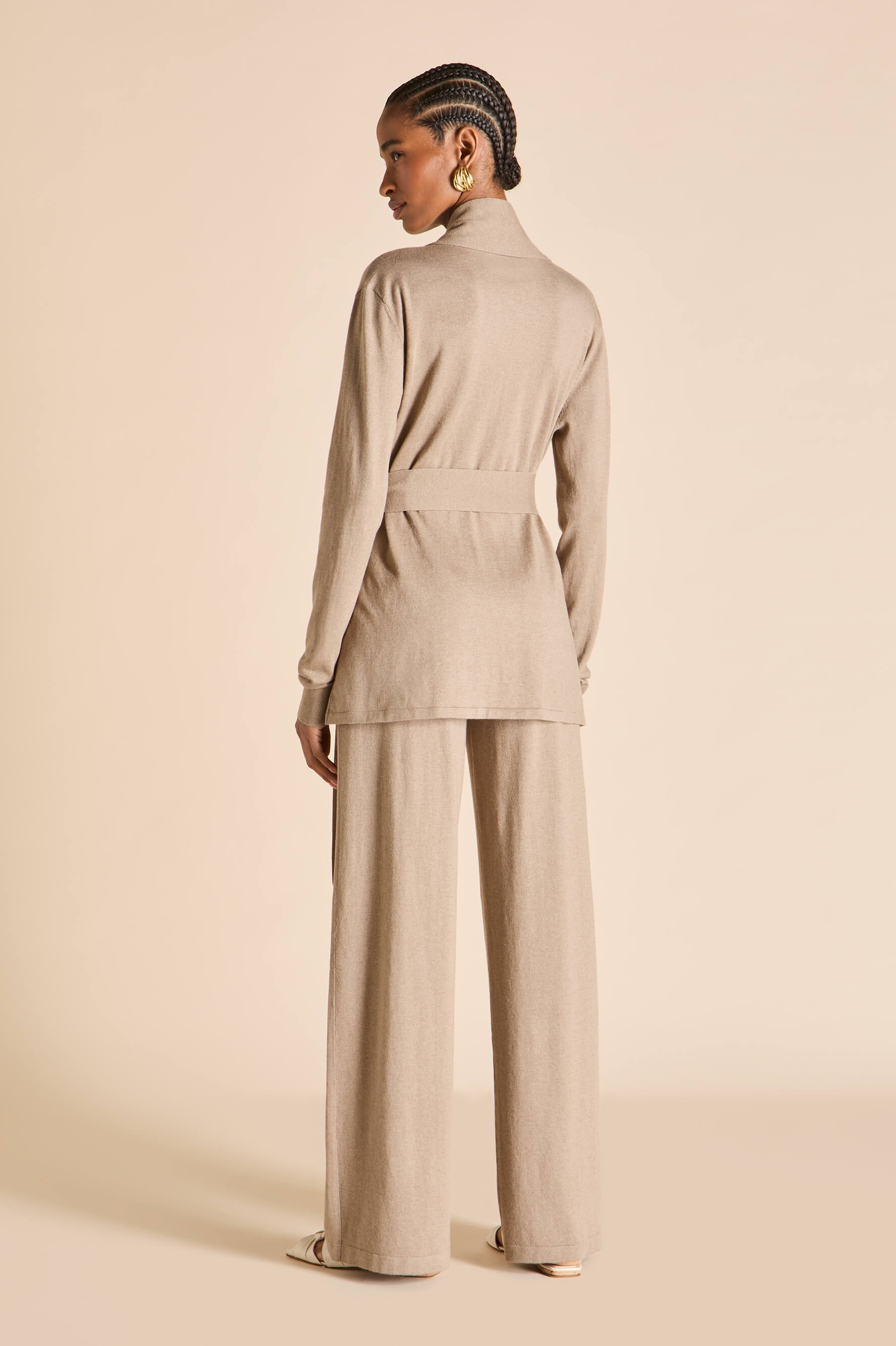 Caro Dallas Beige Tracksuit in Silk-Cashmere