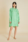 Celeste Piscis Green Stripe Nightshirt in Silk Twill