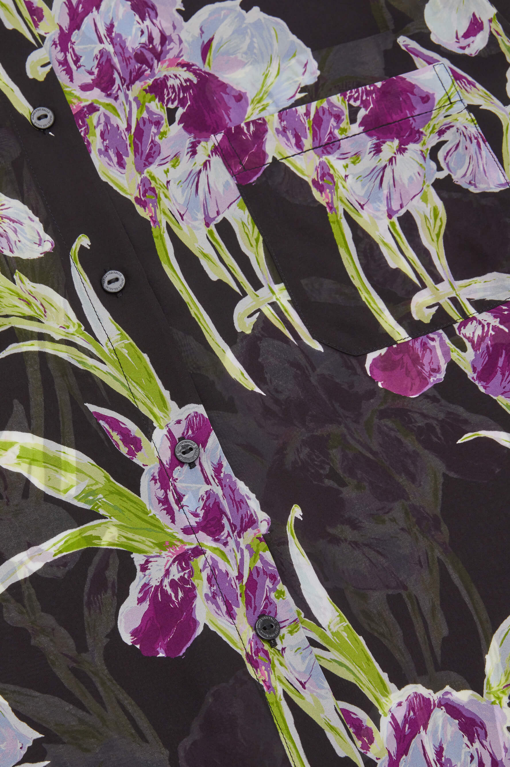 Celeste Seaholly Black Floral Nightshirt in Silk-Chiffon