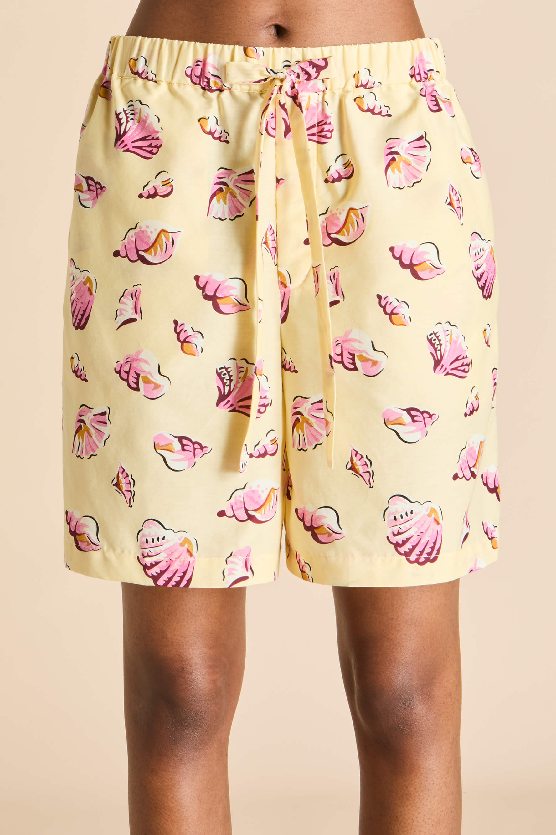 Emeli Helios Yellow Seashell Pyjamas in Cotton-Silk