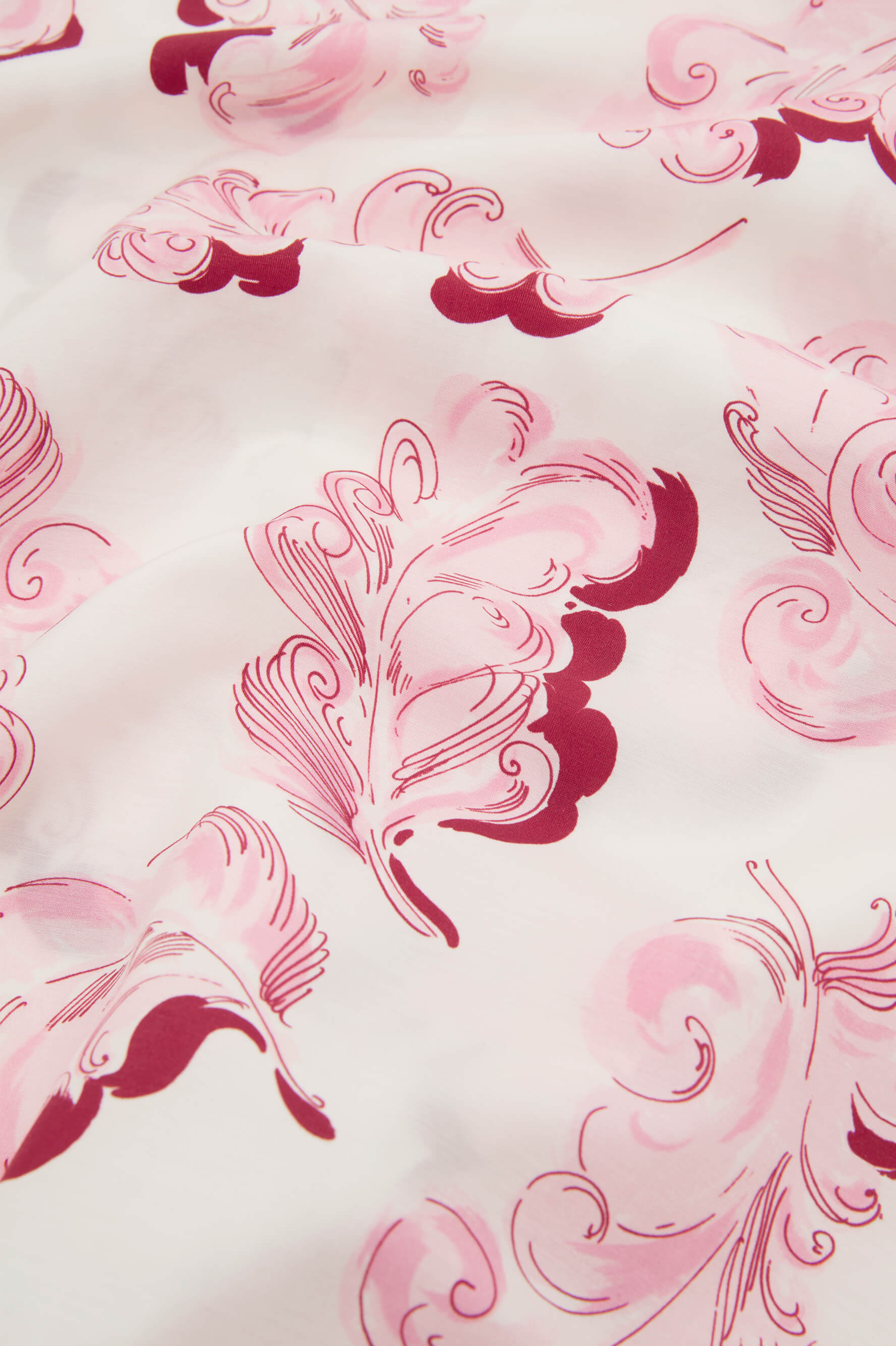 Emeli Plume Pink Feather Pyjamas in Cotton-Silk