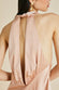 Greta Shell Pink Halterneck Dress in Sandwashed Silk