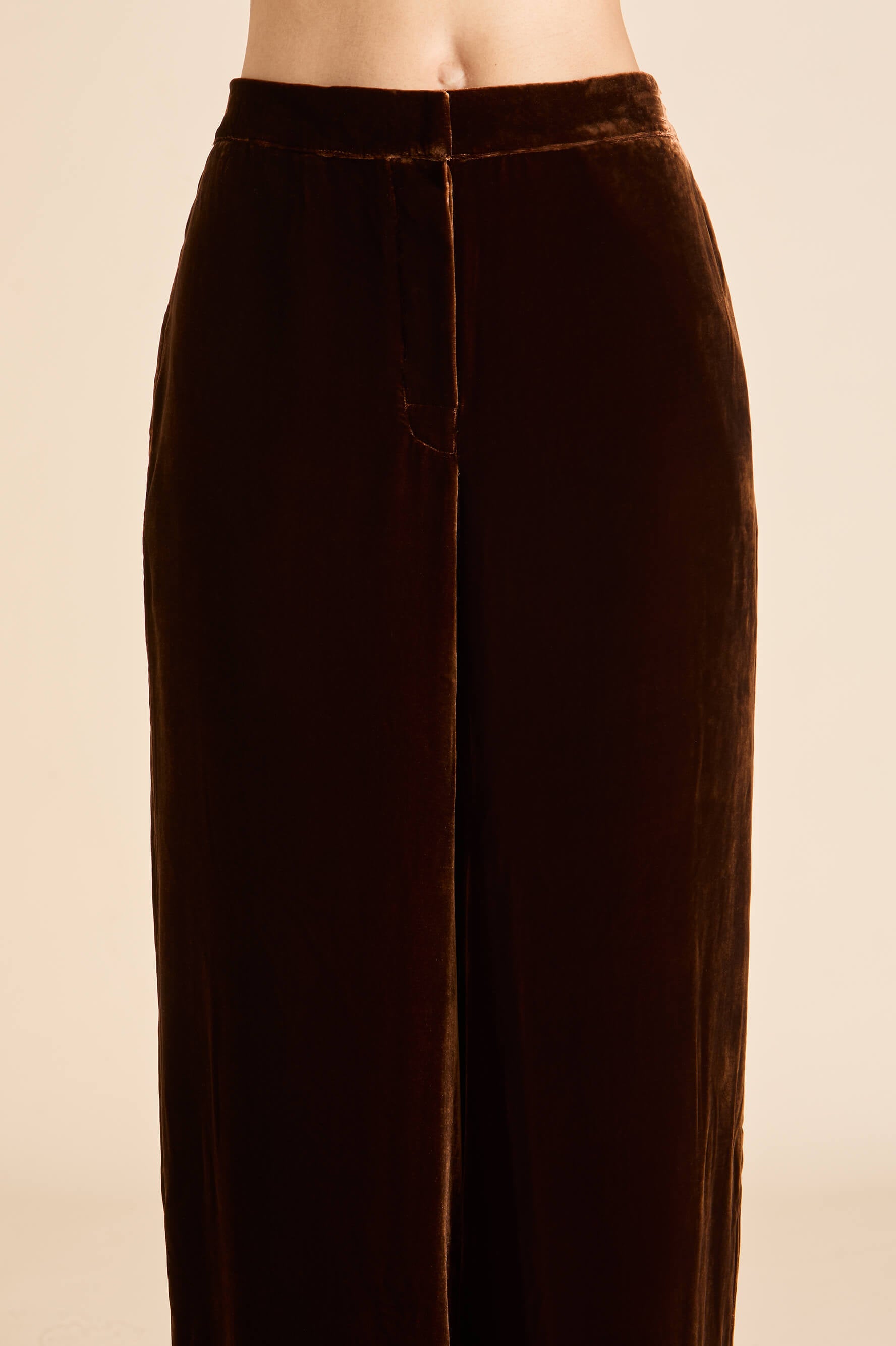 Jagger Walnut Brown Pyjamas in Silk Velvet