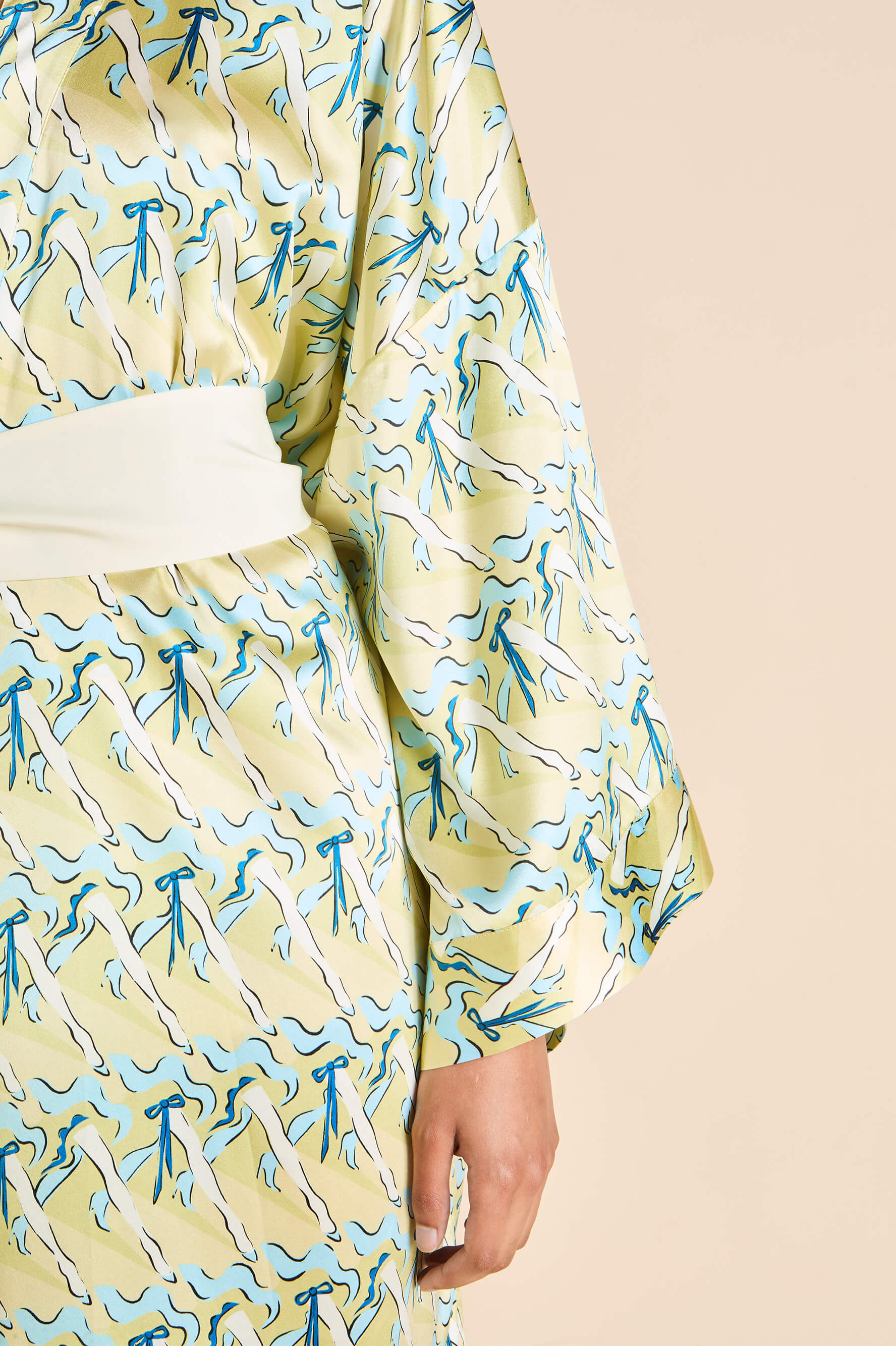 Mimi Loulou Yellow Can-can Robe in Silk Satin