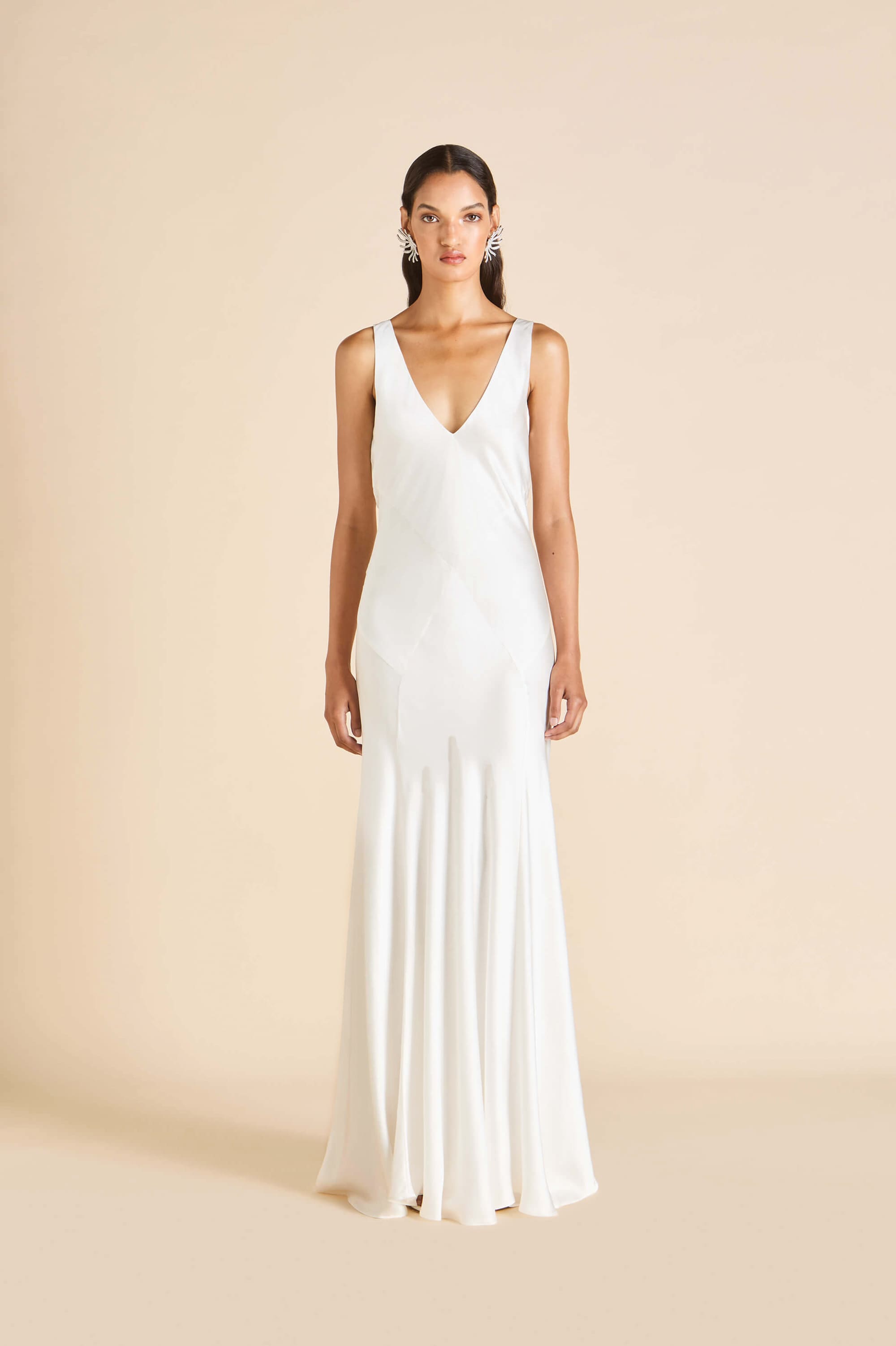 Paloma Ivory Dress in Silk Satin