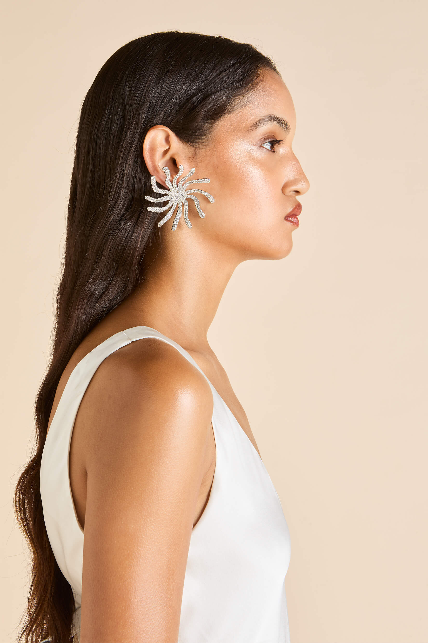 Paloma Ivory Dress in Silk Satin