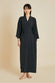 Queenie Black Robe in Silk Crêpe de Chine