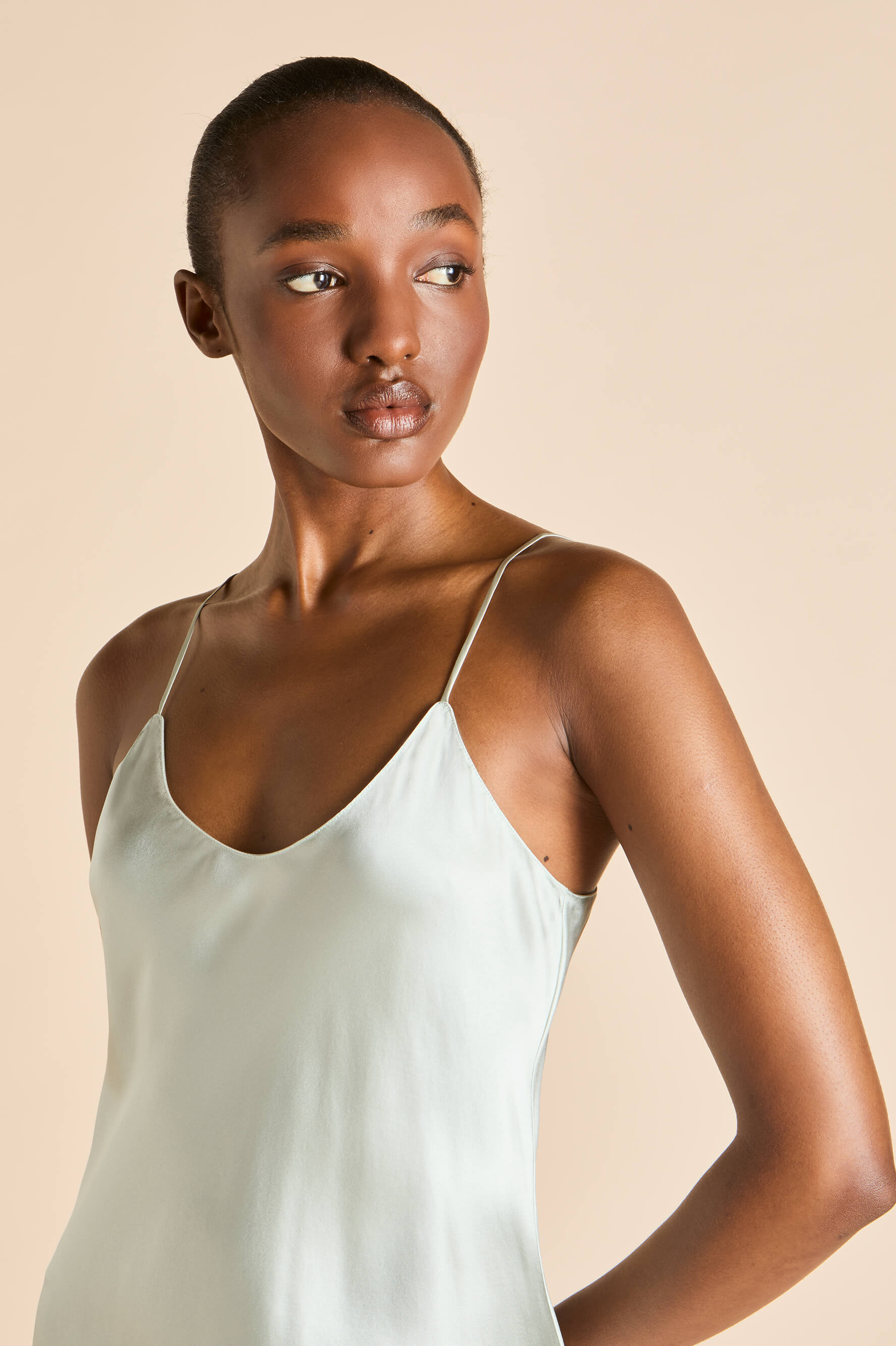 venus paper blue dress in silk satin