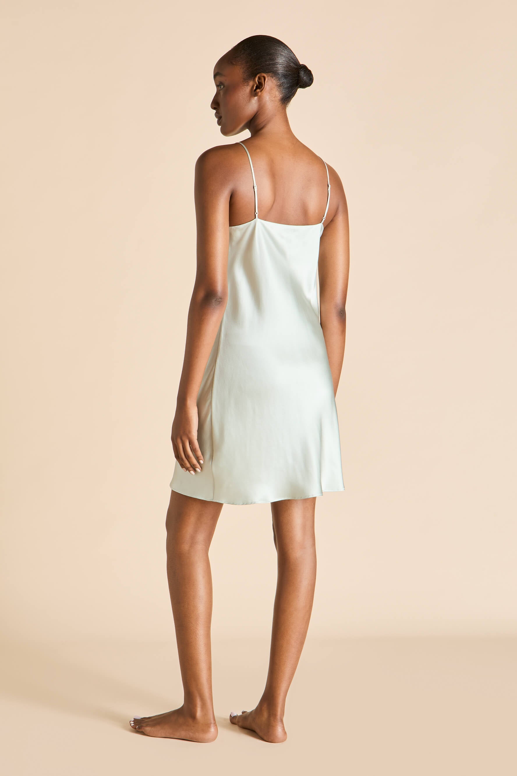 venus paper blue dress in silk satin