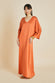 Vreeland Orange Dress in Sandwashed Silk