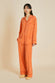 Yves Orange Pyjamas in Silk Crêpe de Chine