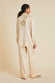 Yves Celestine Caramel Embellished Pyjamas in Sandwashed Silk