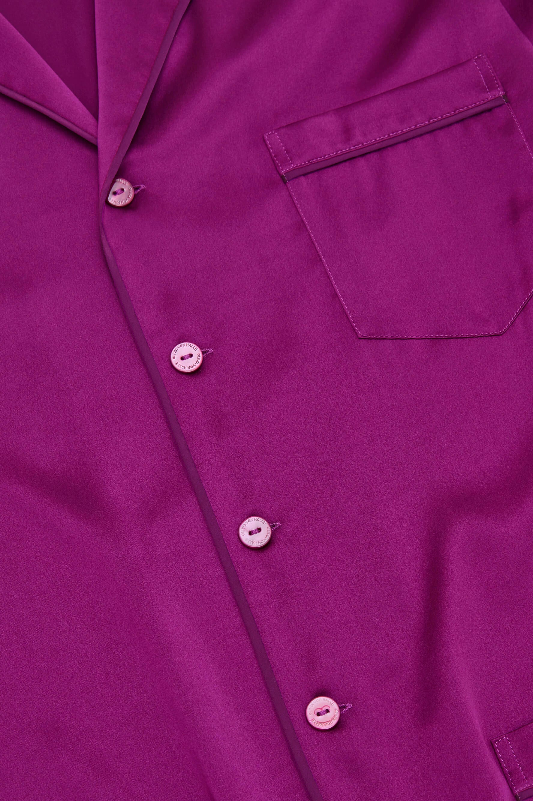 Yves Plum Pyjamas in Silk Satin
