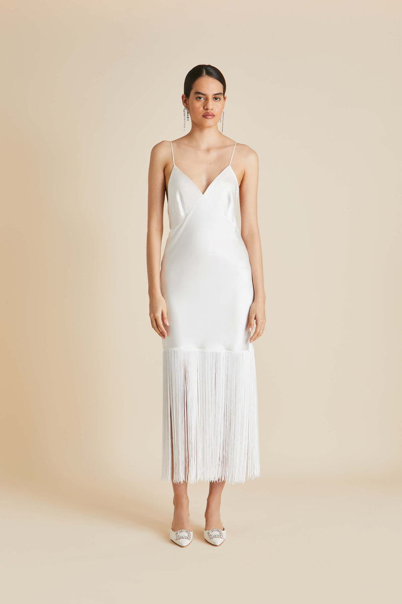 Olivia von halle issa ivory slip best sale