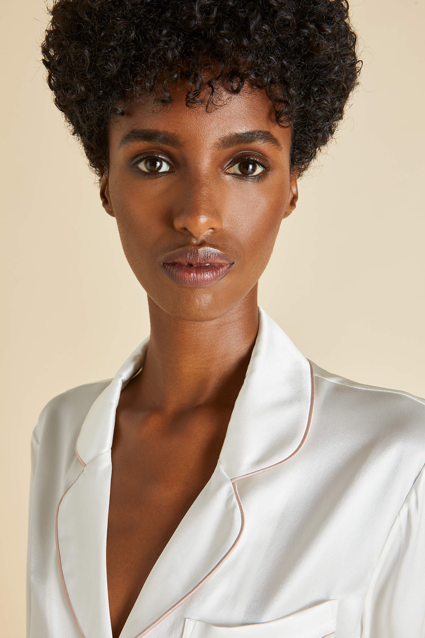 Coco Ivory Oyster Pyjamas in Silk Satin