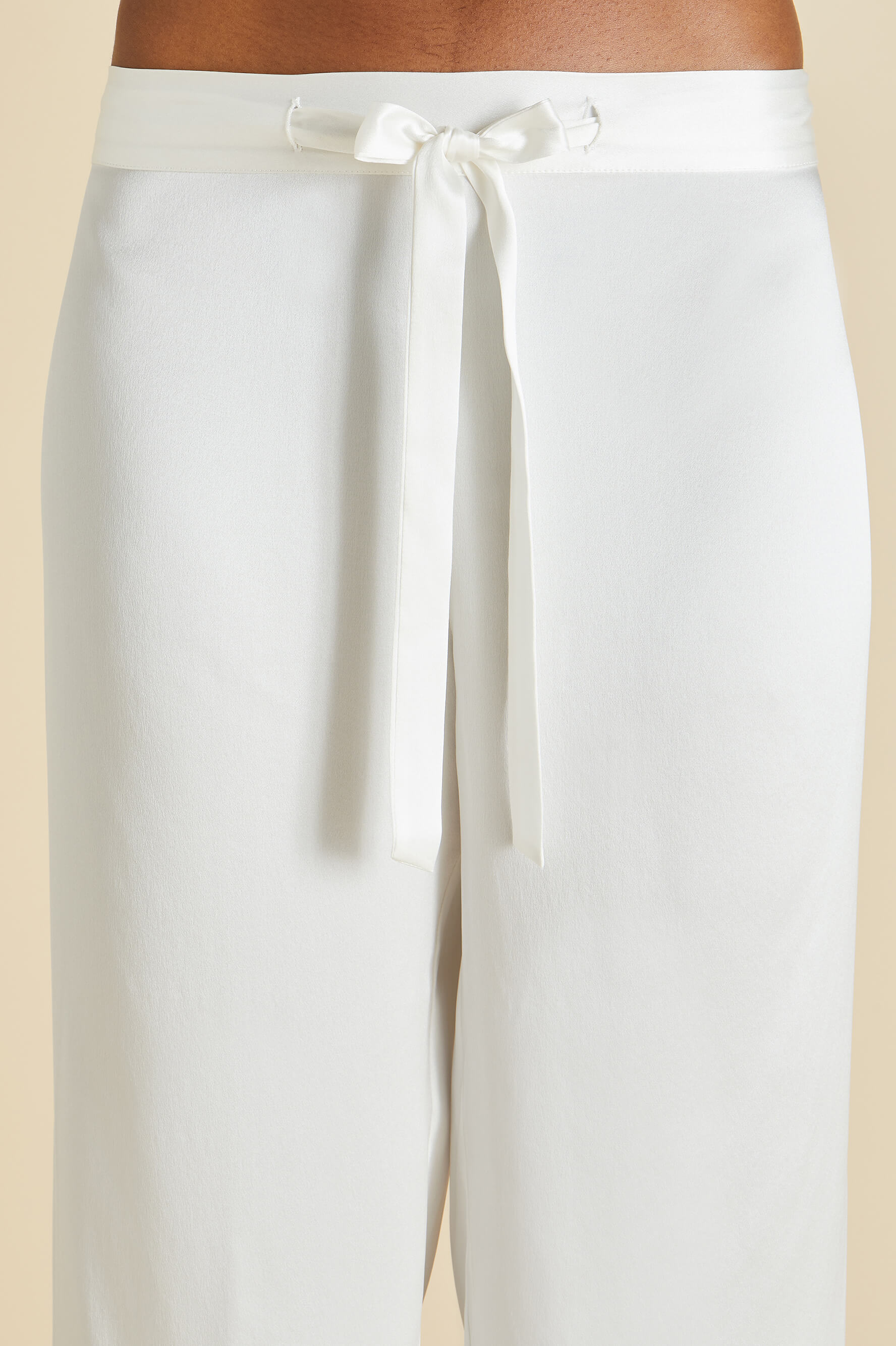 Coco Ivory Oyster Pyjamas in Silk Satin