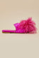 Contessa Madame Pink  Slippers in Silk Feather