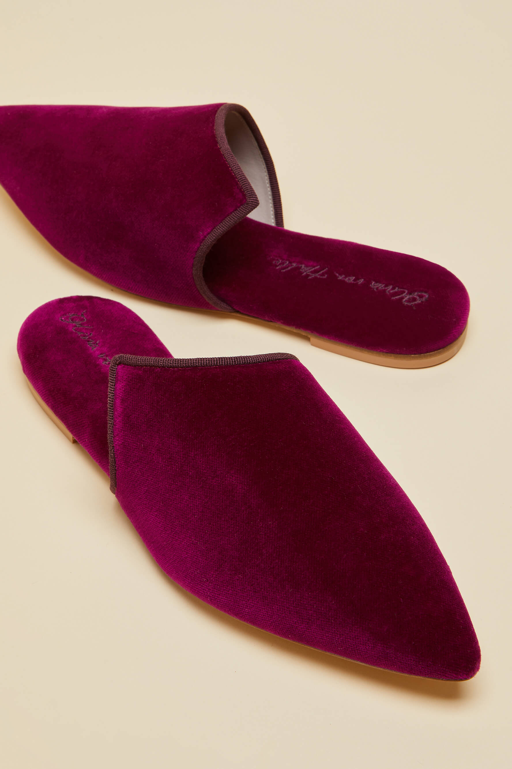 Contessa Pasha Pink Slippers in Velvet