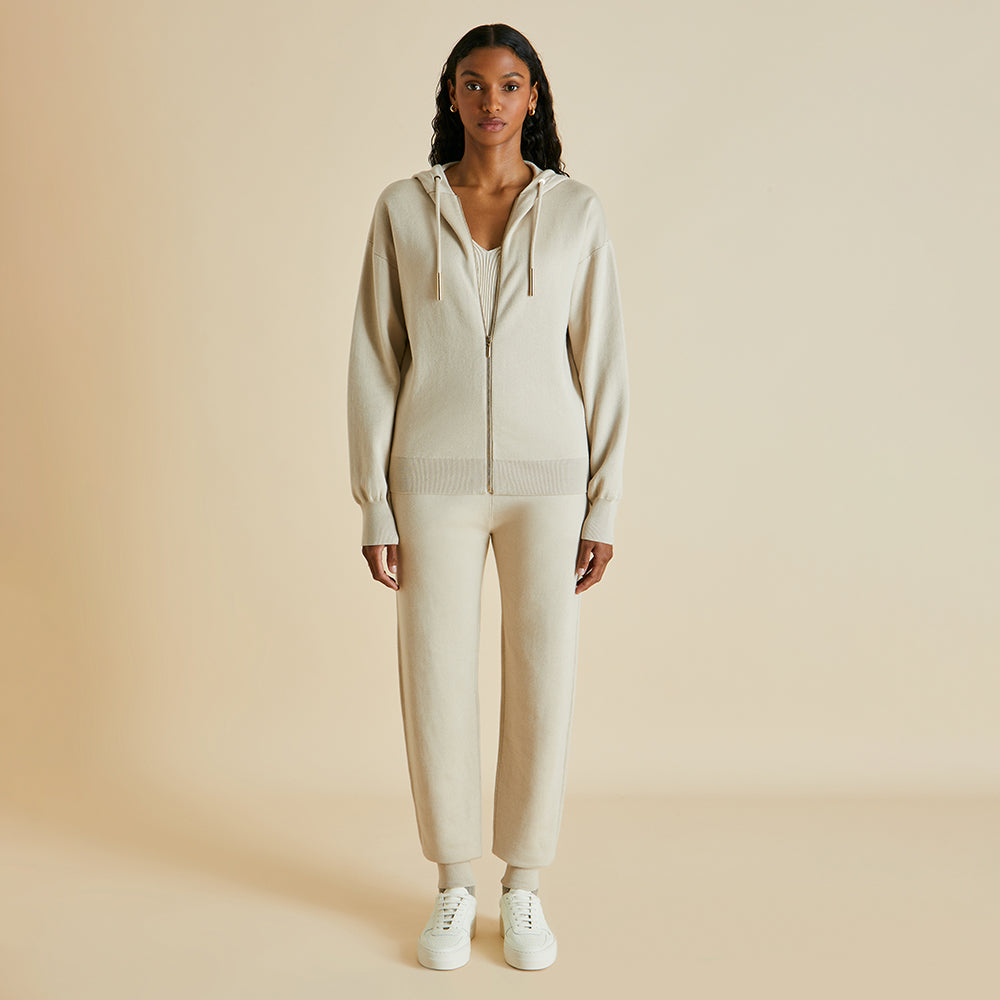 Cashmere Tracksuit Set Beige