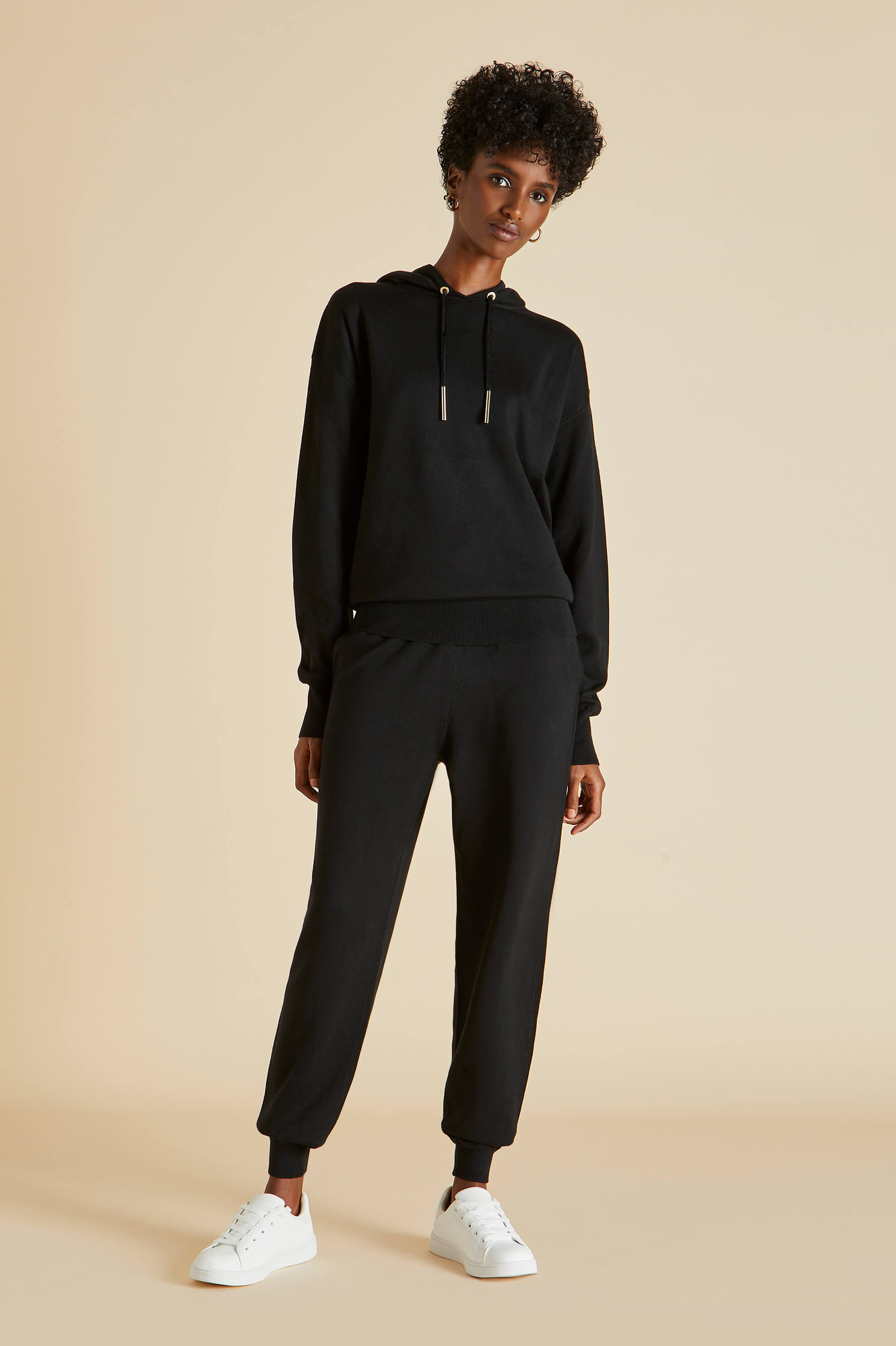 Gia Berlin Black Tracksuit in Silk-Cashmere
