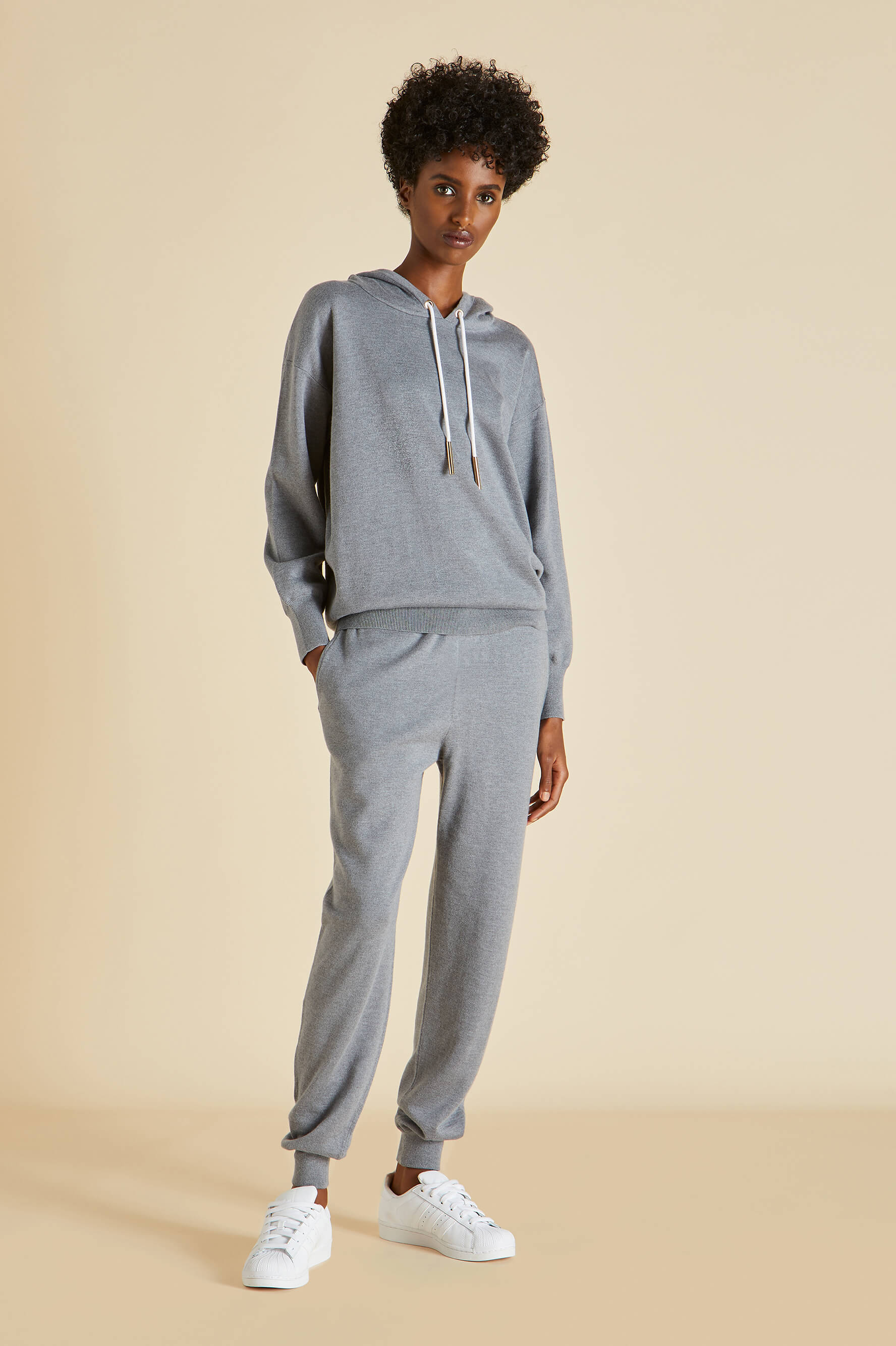 Gia London Grey Tracksuit in Silk-Cashmere