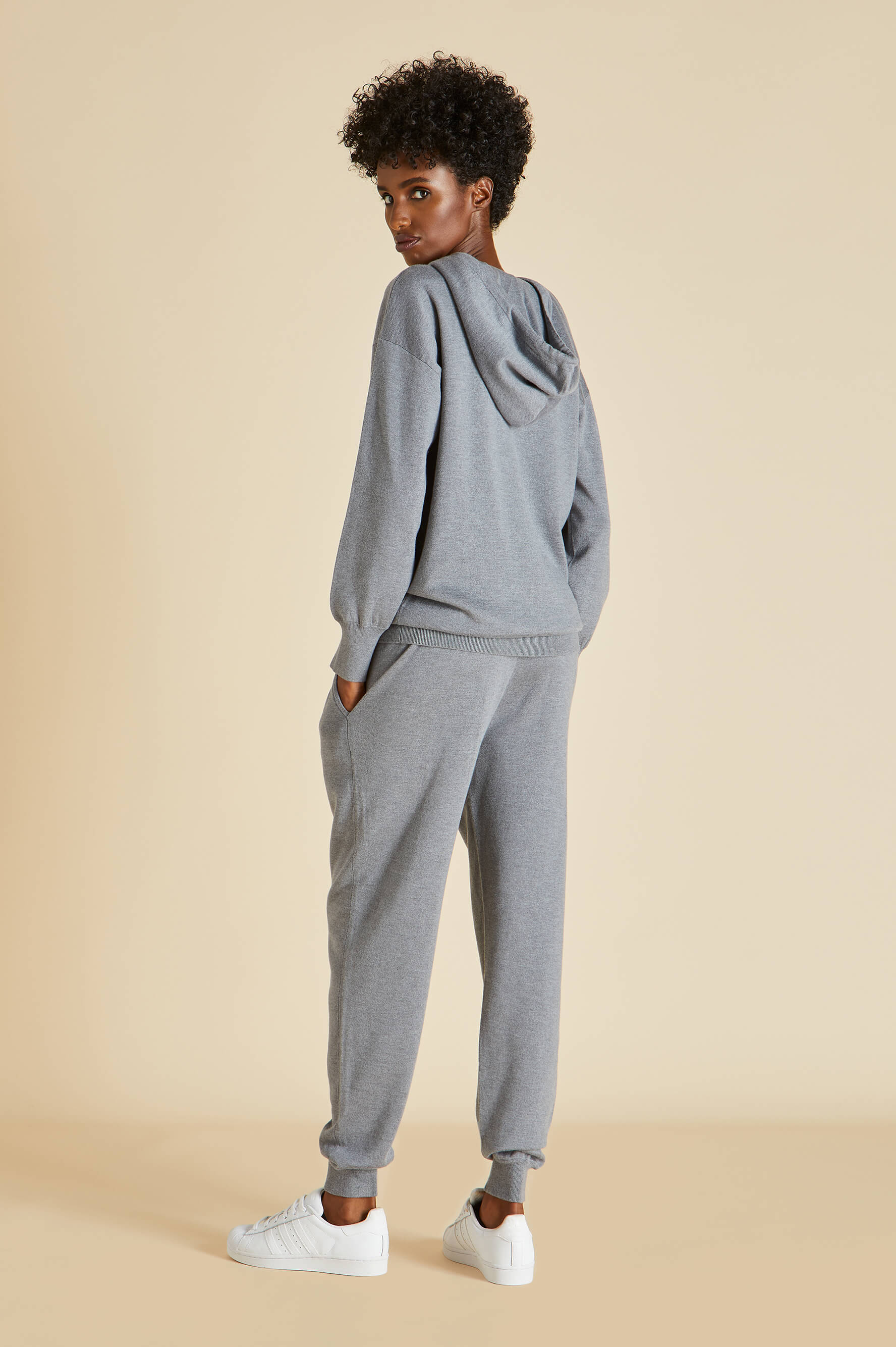 Gia London Grey Tracksuit in Silk-Cashmere