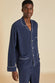 Laurent Navy Pyjama Set in Sandwashed Silk