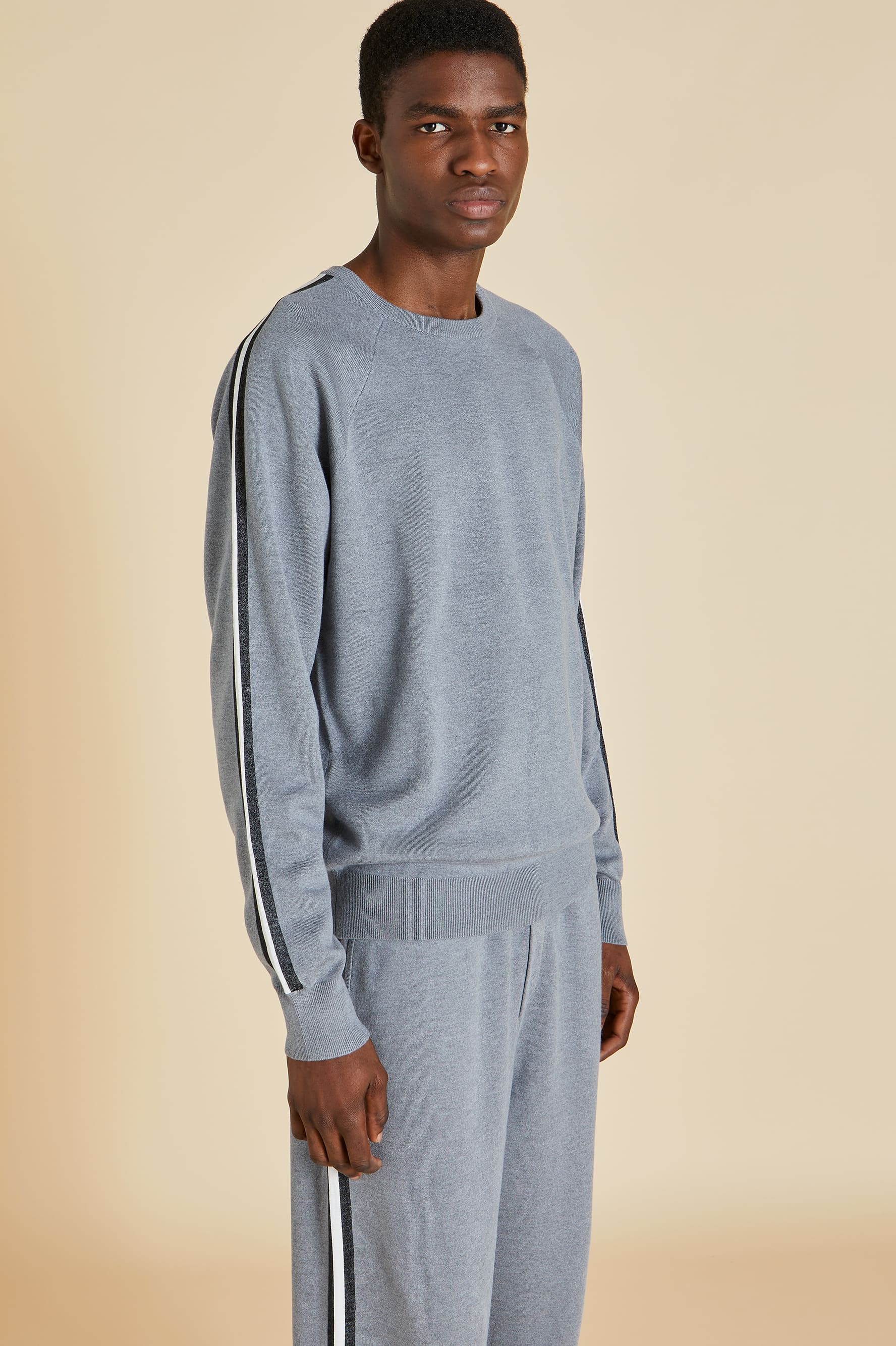 Missy London Grey Tracksuit in Silk-Cashmere