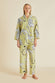 Casablanca Mungo Green Leopard Pyjamas in Cotton-Silk