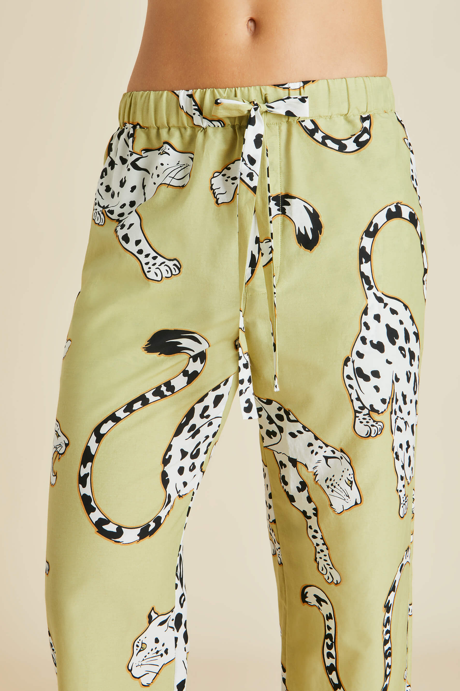 Casablanca Mungo Green Leopard Pyjamas in Cotton-Silk