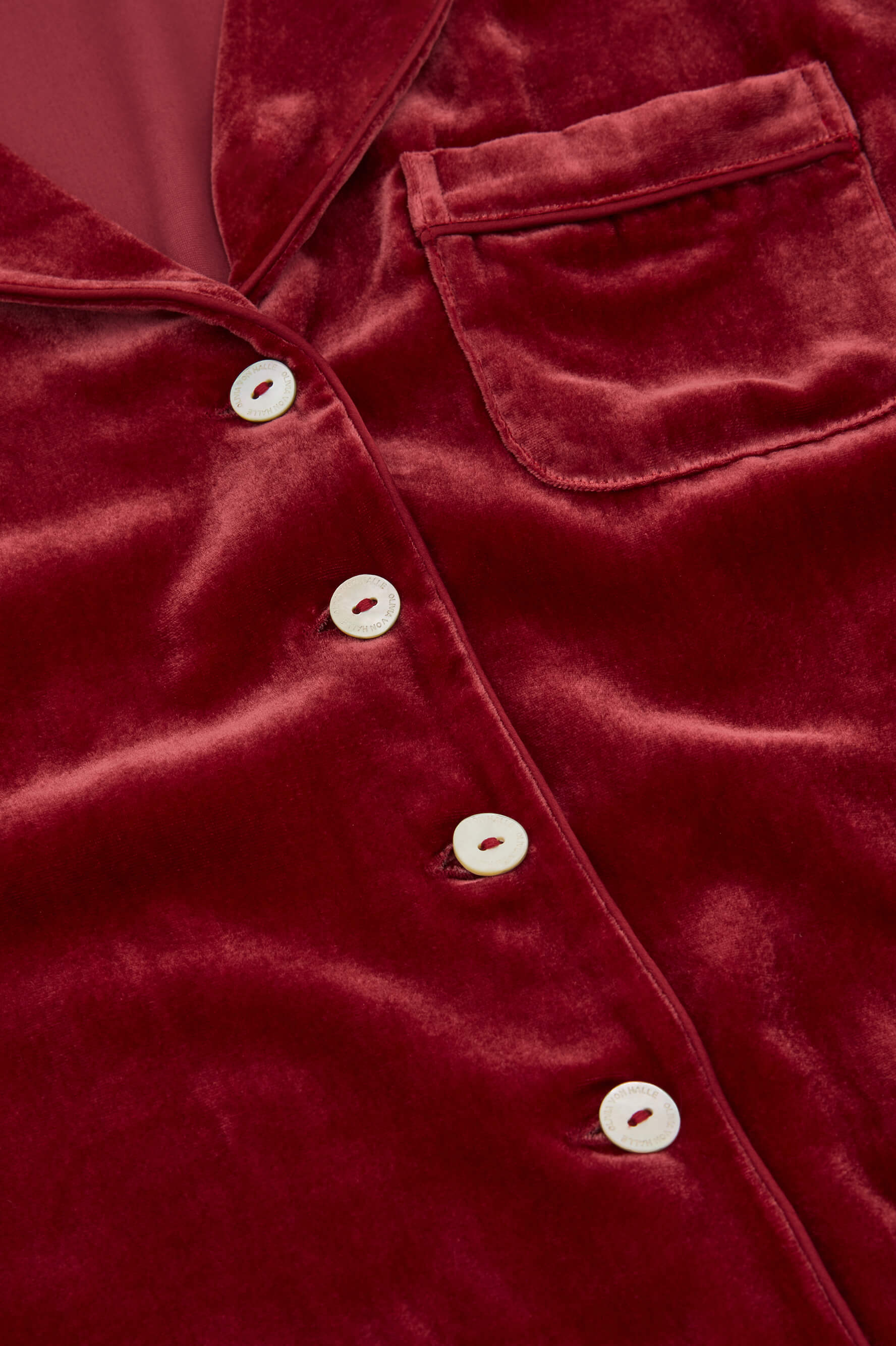 Coco Port Red Pyjamas in Silk Velvet
