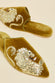 Contessa August Gold Embellished Slippers in Silk Velvet