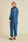 Fifi Grace Blue Embellished Pyjamas in Silk Satin