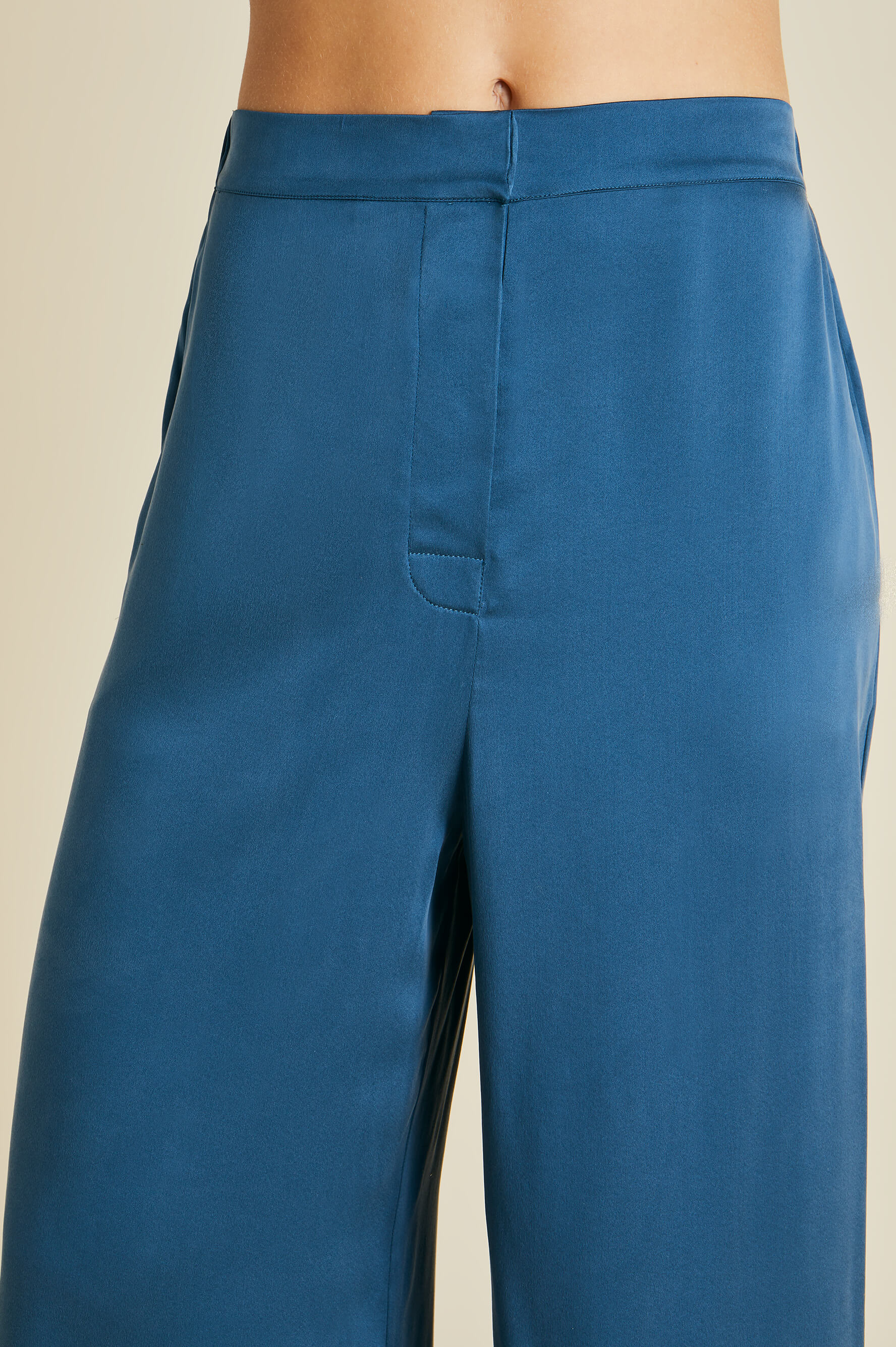 Jagger Steel Blue Pyjamas in Sandwashed Silk