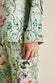 Lila Effie Green Floral Pyjamas in Silk Satin