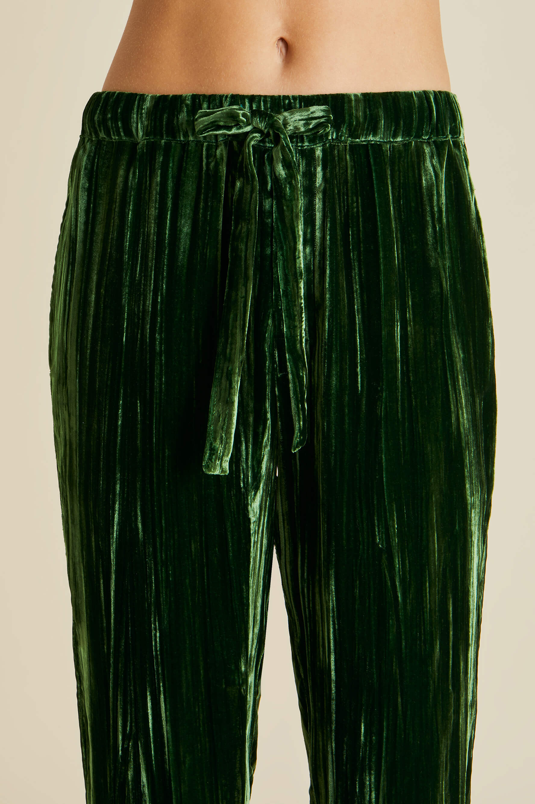 Yves Emerald Green Pyjamas in Silk Velvet